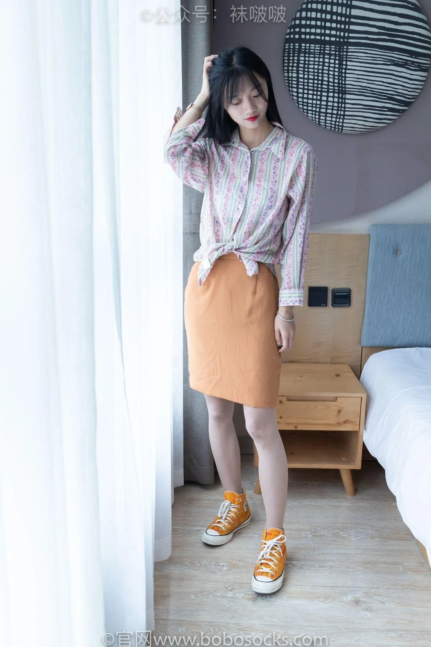[BoBoSocks袜啵啵]NO.008 涵涵-帆布鞋、白色短棉袜、肉丝 [139P]插图9